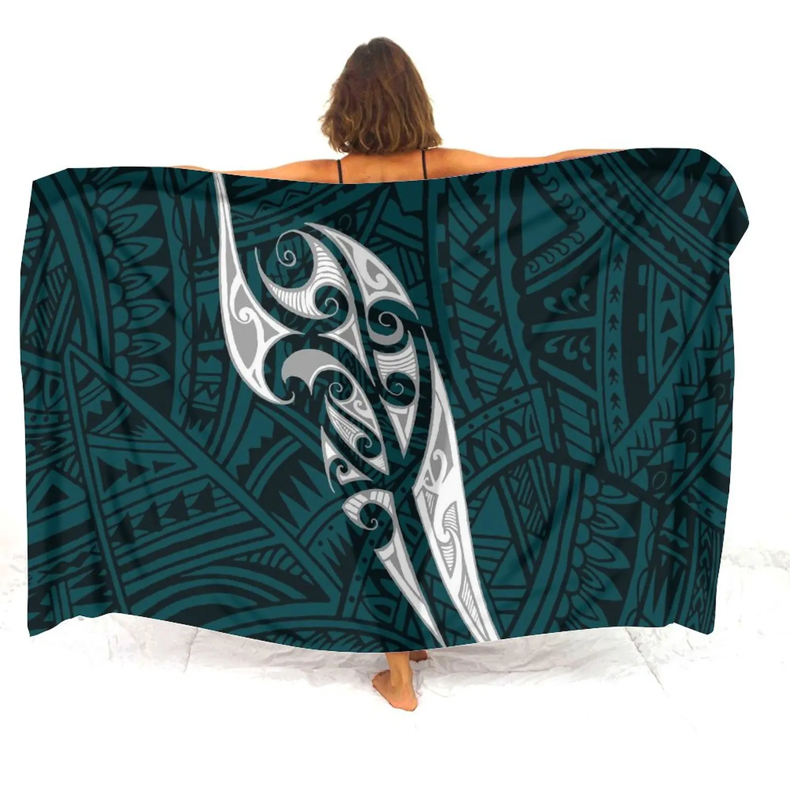 Pacific Islands Sommer-Strand-Damen-Sarong, maßgeschneidertes, atmungsaktives, leichtes, einteiliges Schleier-Druck-Design, individuelles Strandkleid