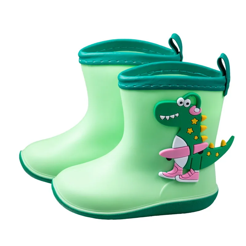 Children Rain Boots Cartoon Animals Kids PVC Waterproof Rubber Boots Boy Girl Anti Slip Water Shoes Four Seasons Botas De Lluvia