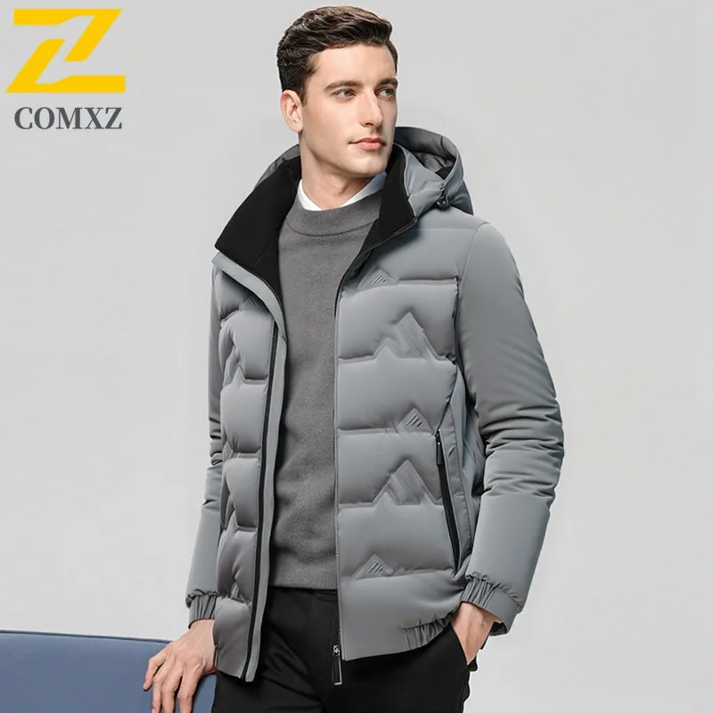 

Мужская зимняя утолщенная хлопковая куртка с капюшоном, новая деловая повседневная удобная теплая стеганая куртка среднего возраста, верхняя одежда в зрелом стиле