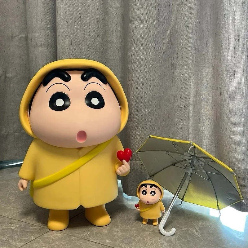 40 cm Crayon Shin-Chan grand imperméable Figure série modèle voiture ornement poupée Collection décoration Anime limité cadeaux d'anniversaire