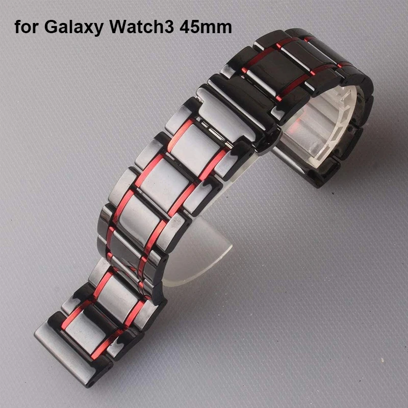 Ceramic Band for Galaxy Watch 3 45mm/ Watch 46mm/ Gear S3/ Huawei Watch GT2 Pro/ GT 2e/GT 46mm/GT2 46mm/Ticwatch Pro 3 Watchband