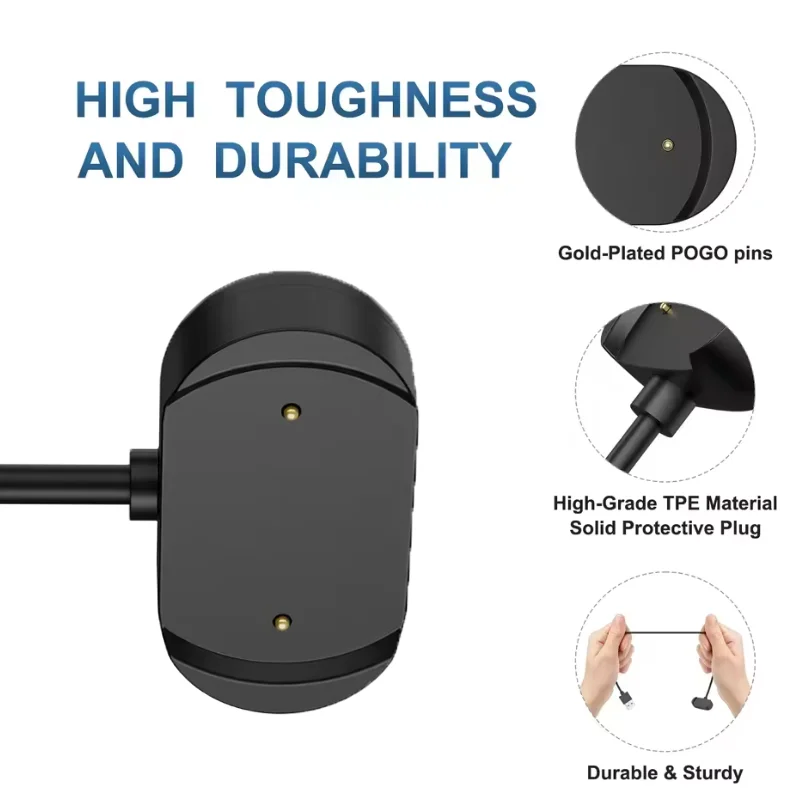 Carregador USB para Amazfit Active 2/Bip 6/GTR 3 Pro Cabo de carregamento para carregador de smartwatch GTS3/GTS4/T-rex2