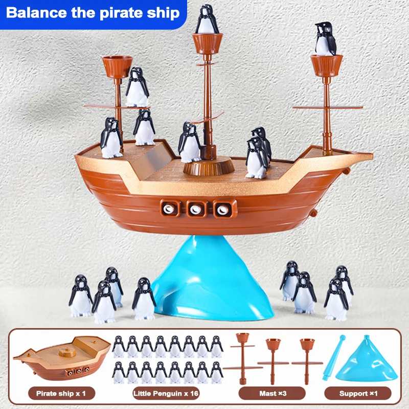 Puzzle Iceberg Penguin Pirate Ship Balance Toy Family Interactive Desktop Game Party Gift Christmas Gift