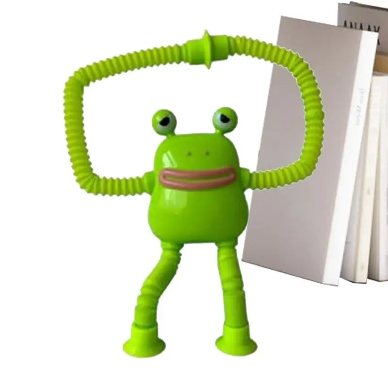 Cute Frog Pop Toys Children Animal Sensory Tubes Games Stress Relief Squeeze Playing Plastic Tube Decompressiones Gifts