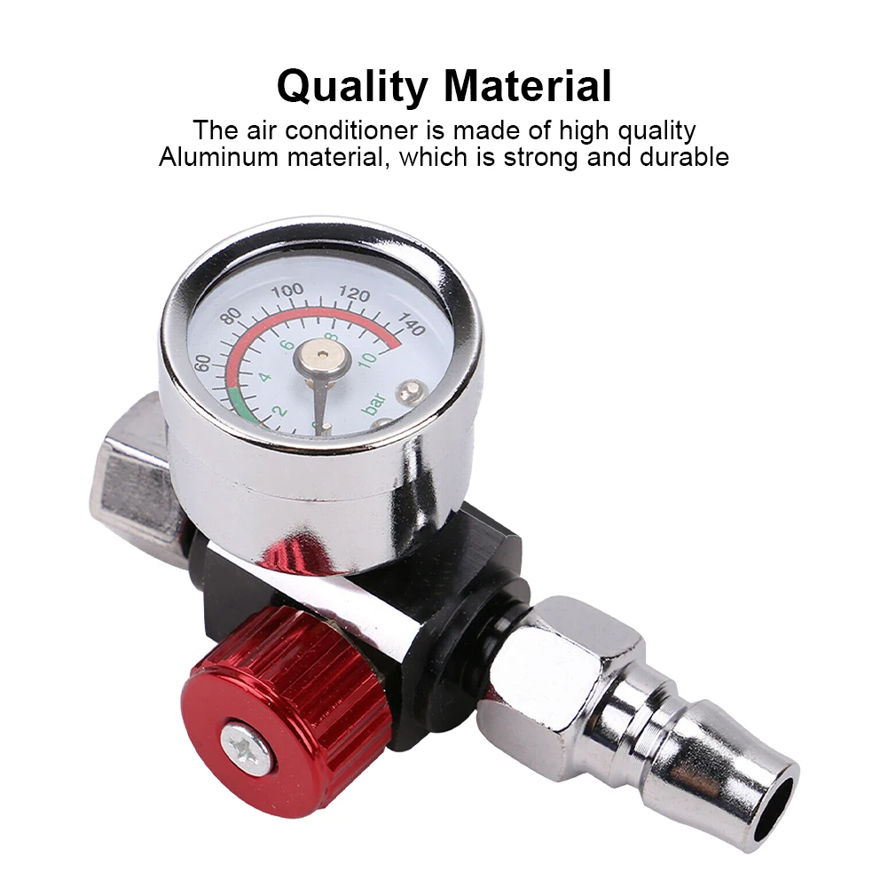 Pneumatic 1/4 Inch NPT Portable Air Pressure Regulator Inline Spray Paint Manual Tool Accessories Compressor 0-140 PSI Control