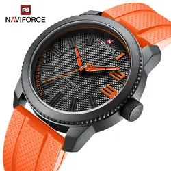 Naviforce relógio de quartzo masculino com pulseira de silicone, casual, impermeável, moda, estilo popular, novo