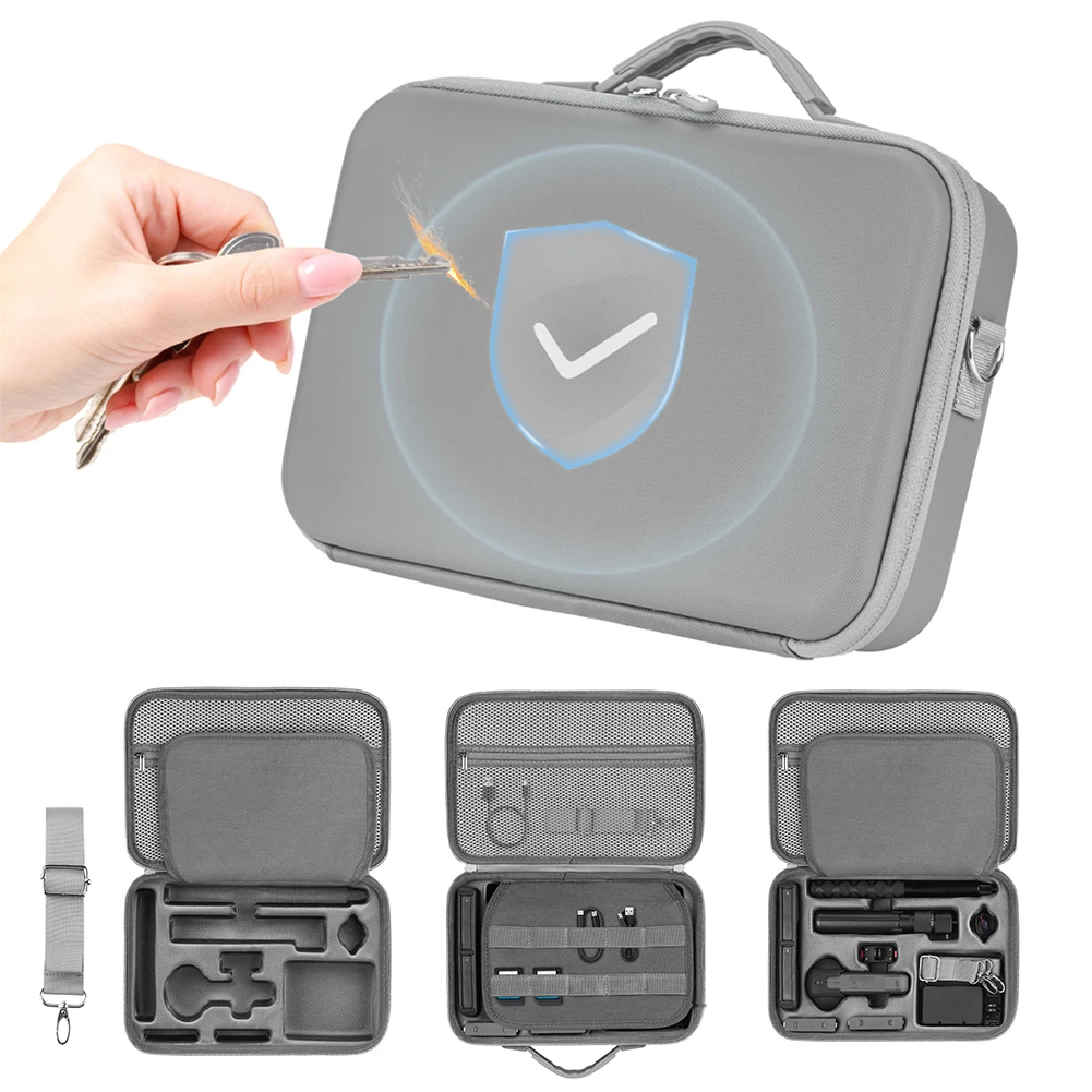 For Insta360X5 Portable Storage Bag Waterproof Travel Carrying Case with Slots Shockproof Protective Case for Camera Accessories