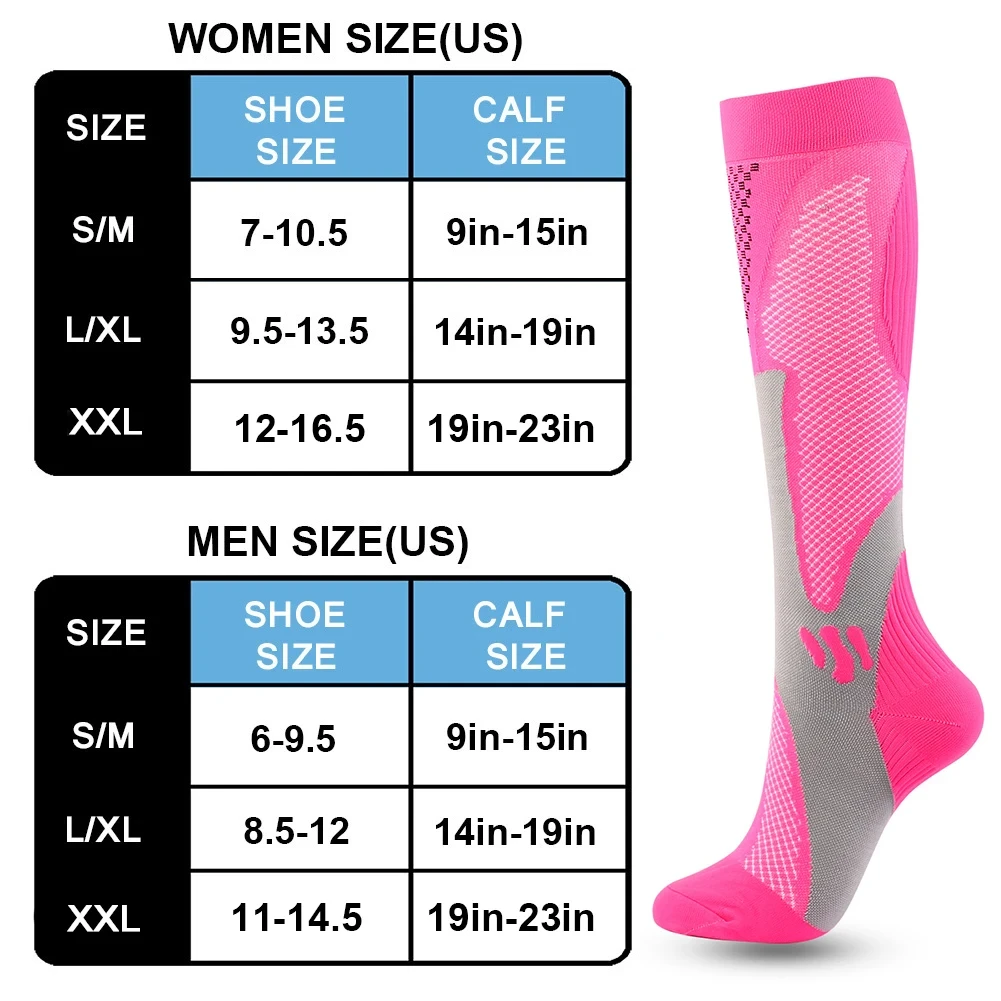 Compression Socks Marathon Football Sports Socks 20-30mmhg Outdoor Exercise Cycling Elastic Varicocele Socks Pregnancy Swelling