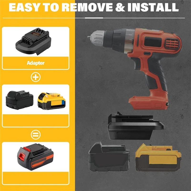 Adaptador de batería portátil GTBL para batería de litio de 18V/20V a herramientas eléctricas inalámbricas Black And Decker de 20V