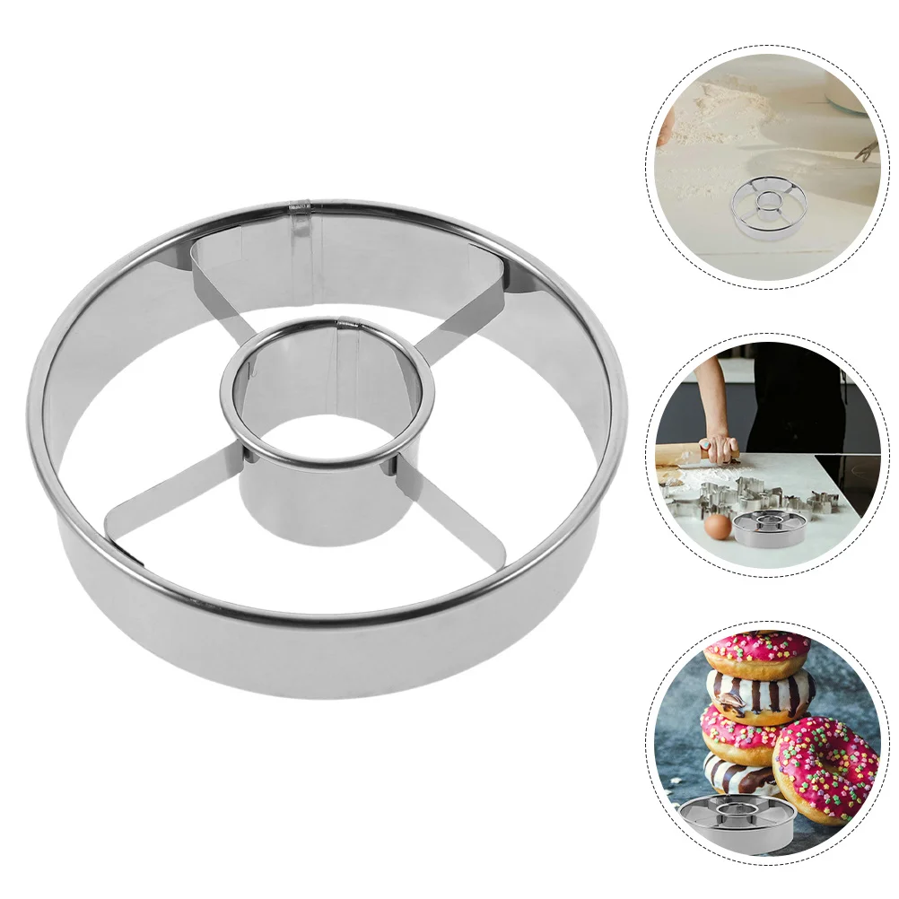 

2Pcs Stainless Steel Round Doughnut Molds Reusable Cutters for Baking DIY Cookie Doughnut Tool Reusable Molds Baking Supply