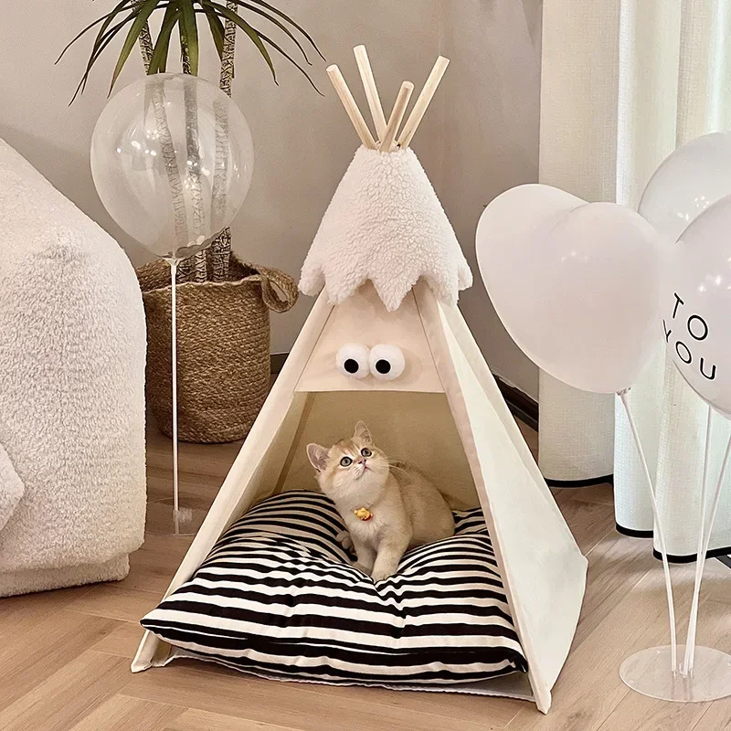 Winter Tent Cat Nest, Four Seasons, Semi Closed, Windproof, Removable and Washable Princess Cat Nest, Small Dog NesT