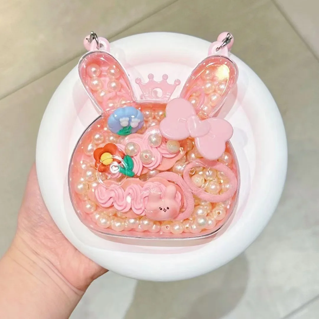 New Homemade Hairpin Bracelet  Cream Glue Set Resin Cute Rabbit Handheld Box Creative Handmade DIY Hair Clip Girl Jewellery Gift