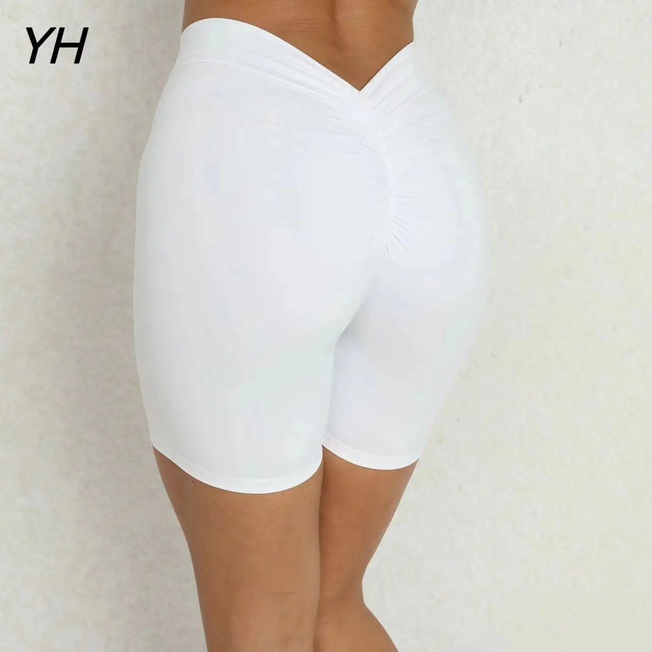 Back V Butt High Waist Yoga Shorts Women Fitness Workout Running Scrunch Leggings Push Up Sportswear Sexy Sports Cycling Shorts