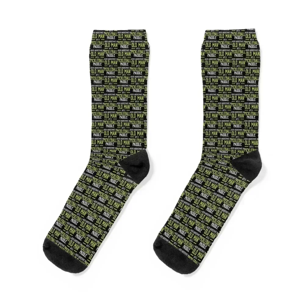 Never Underestimate Old Man with Pickleball Paddle Shirt Socks fashionable Hiking boots hiking football Man Socks Women's