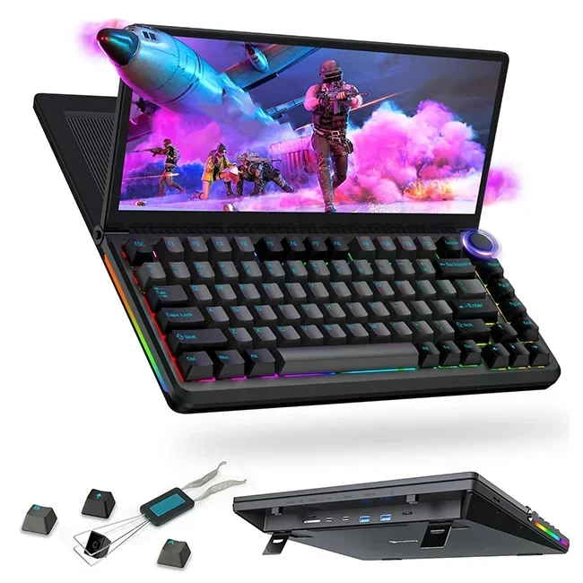 

Mechanical Gaming Keyboard K3 Portable Multifunctional Keyboard with 13'' Touchscreen USB/SSD Expansion for Windows Mac