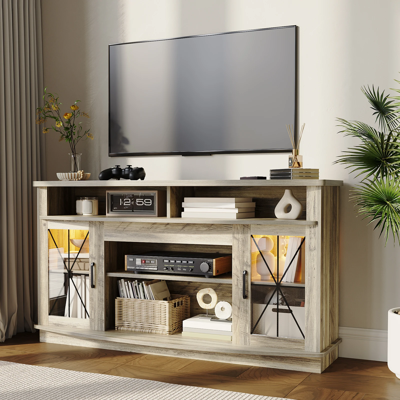 TV Stand for Living Room Farmhouse TV Stand for TVs up to 70'', 32