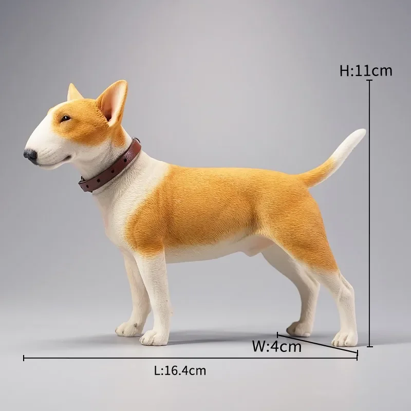 JXK 1/6 Scale Resin Bull Terrier Model Simulated Animal Model with Collar for 12" Action Figures Accessory