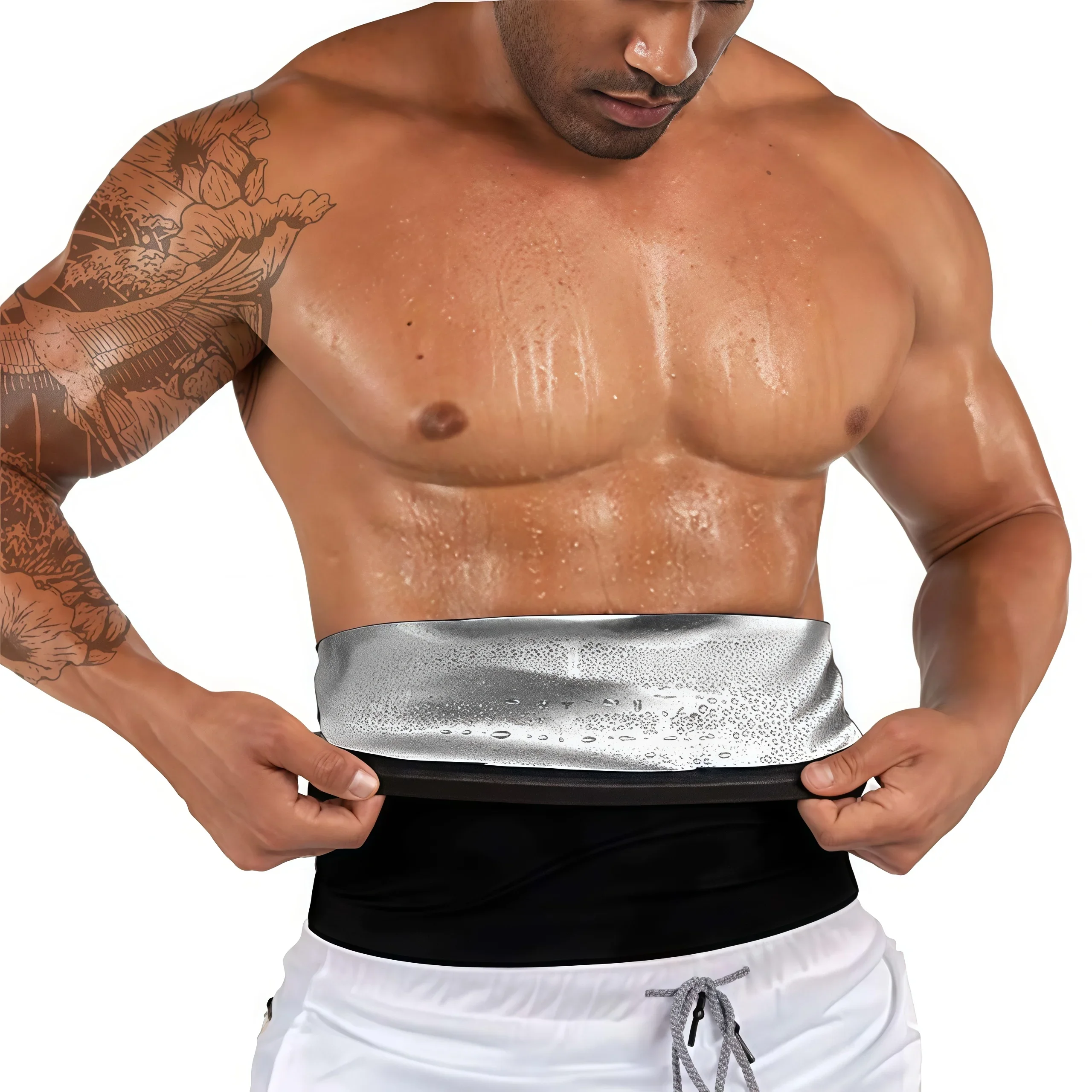 1 Stück Taillengürtel Sauna-Schweißgürtel für Männer, Neoprenfreier Taillentrimmer, Schlankheits-Workout-Körperformer Bauchwickel – Detail 4