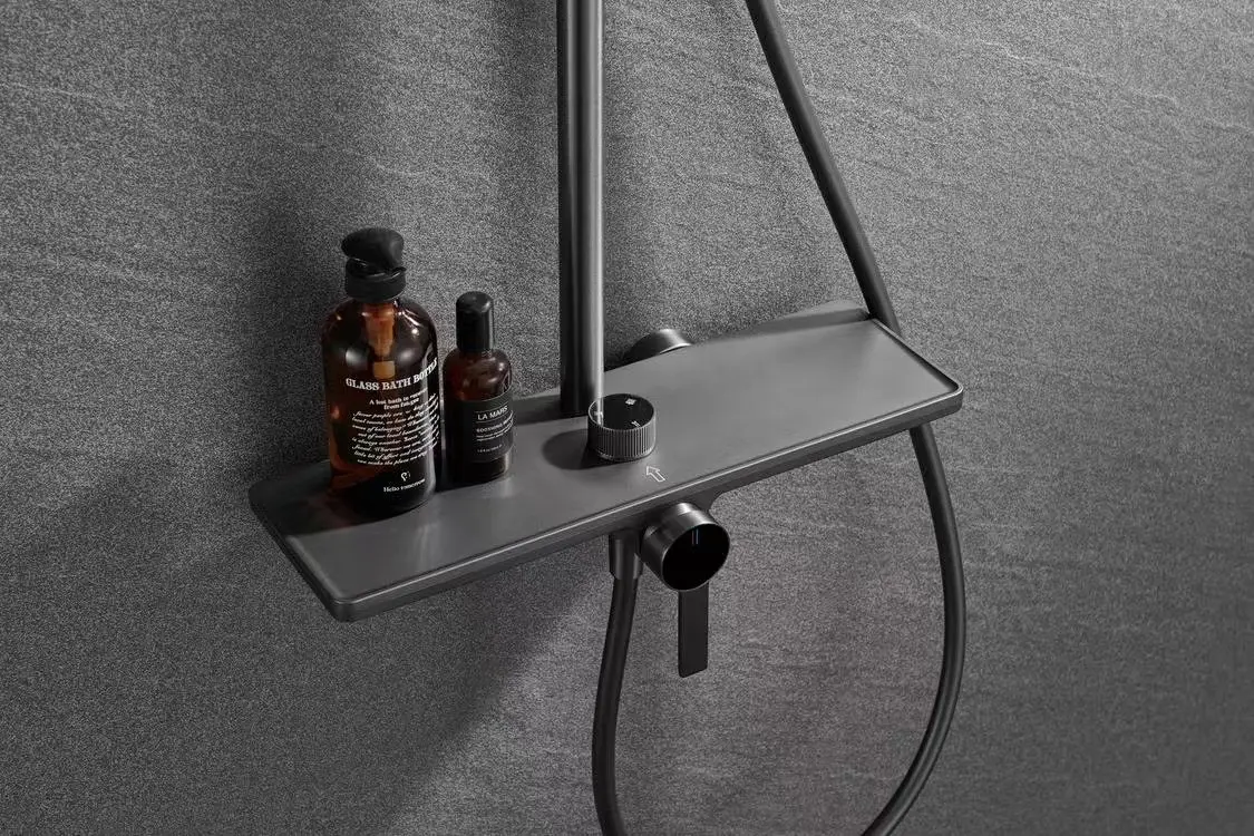 Modern Multifunctional Large Bathroom Shower Dual Purpose Design for Apartment Hotel Polished Brass Ceramic Valve Core Jet Spray