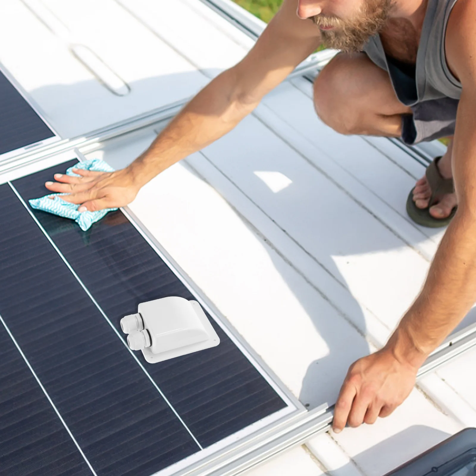 

Durable Rv Solar Panel Cable Glands Uv-Resistant Easy Install No Tools Required Solar Wiring Entry Glands Box Rv Part