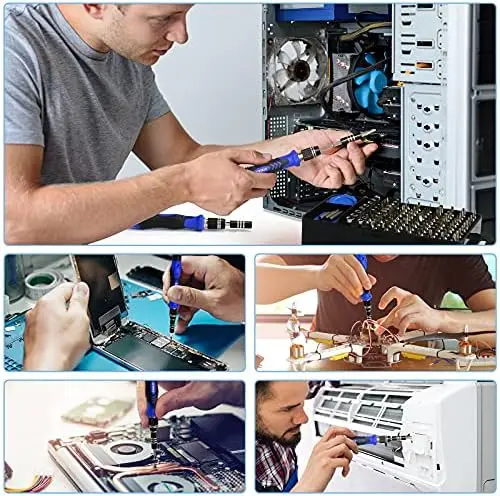 Juego de destornilladores magnéticos de 124 piezas con 101 puntas para reparación de electrónica