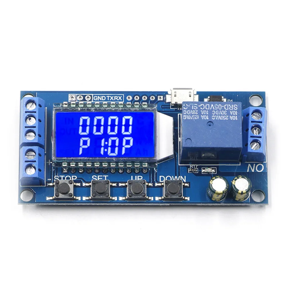 Delay Relay Module With LCD Interface Supporting 6V To 30V Input Voltage And Independent Parameter Configuration