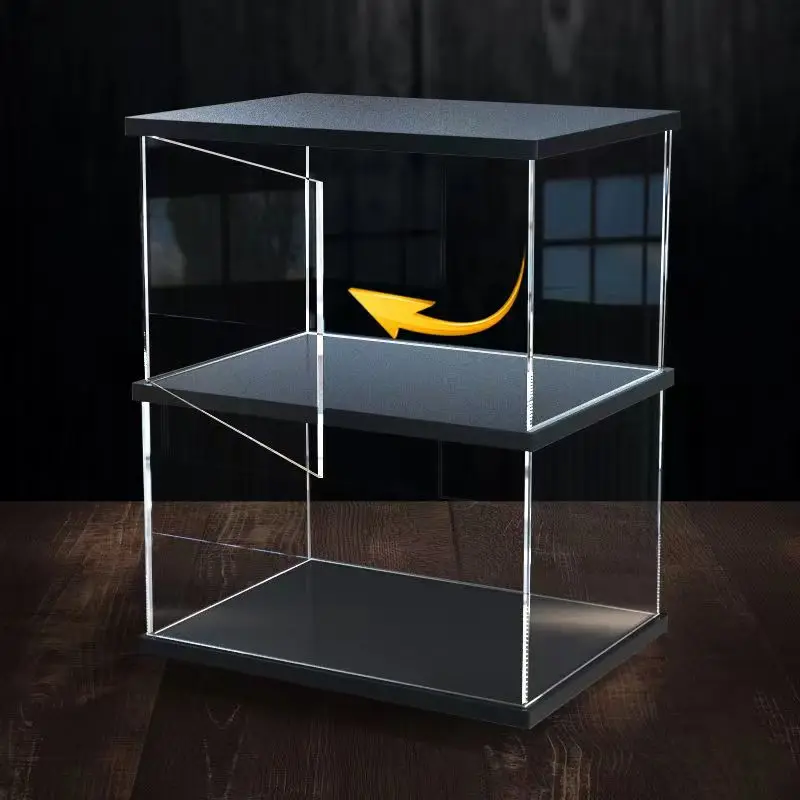 Acrylic Dustproof Display Cabinet Transparent Character Organizer Toy Model, Art Ornament Display Case,Assembly, Stackable