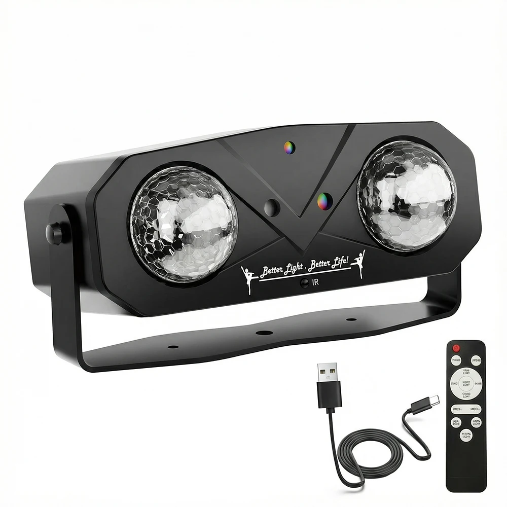 RGB ديسكو الكرة الخفيفة ، USB LED المرحلة DJ ديسكو ضوء ، ثنائي اللون ماجيك الكرة ضوء الليزر ، سيارة هدية الكريسماس مصابيح الليزر نادي الحفلات #2