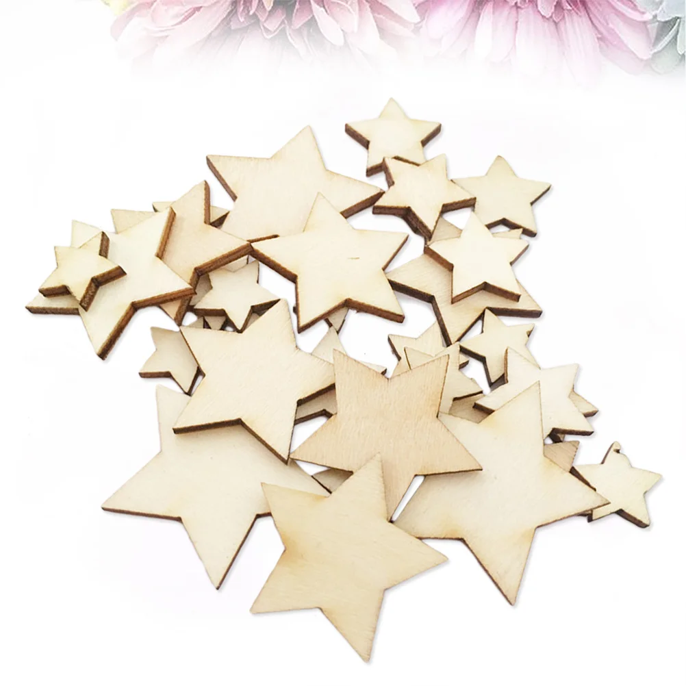 

100Pcs Wooden Slices Pentagram Shape Unfinished Natural Circles for DIY Crafts Shower Wedding Centerpieces Christmas