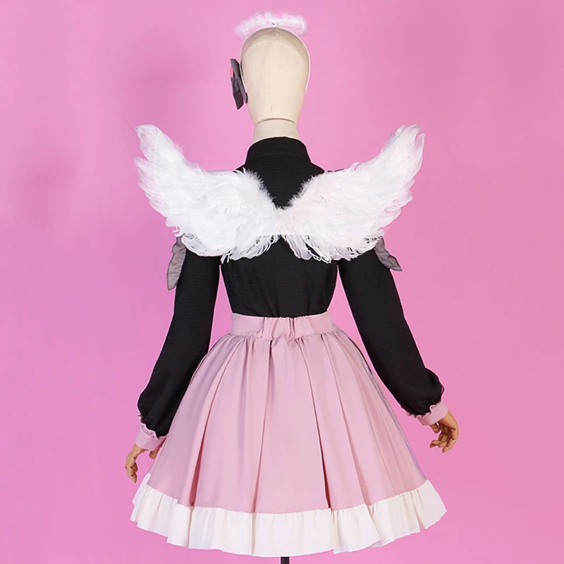 New！Hanasato Minori Cosplay Costume Cute Angel wings fashion Lolita dress Project Sekai cos Darling Dance Cosplay Female Outfit