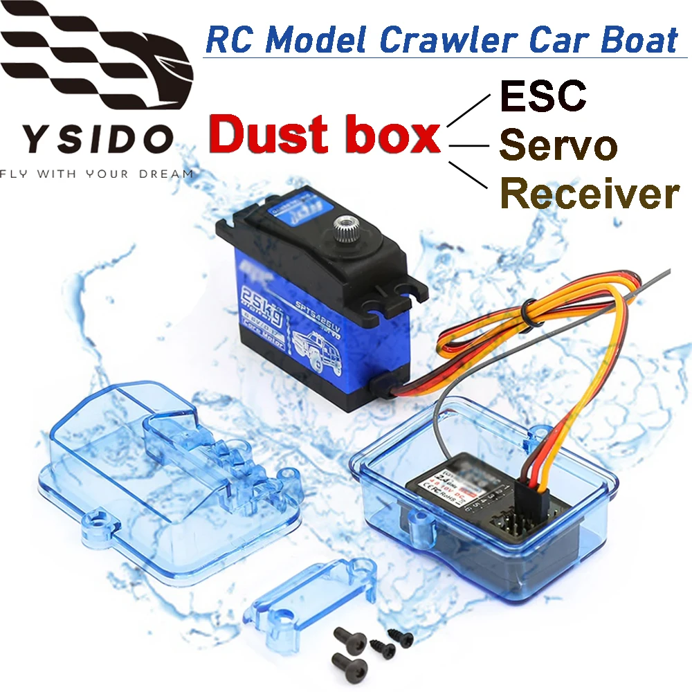 Waterproof ESC Servo Receiver Dust Protector Box Protective Case for 1/10 Axial Scx10 Traxxas Trx4 HSP D90 RC Crawler Cars Boat