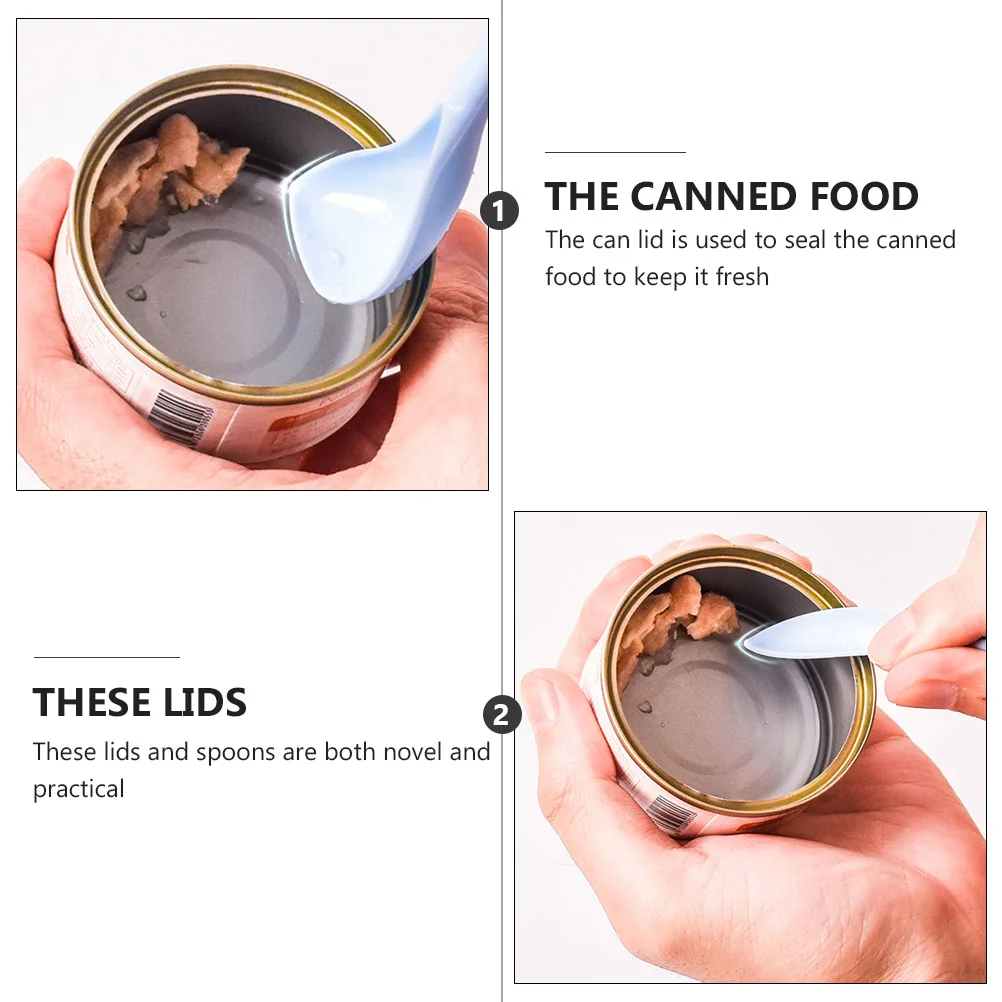 

6pcs Food Spoon Can Covers Pet Food Lids Cat Bowl Sealed Insulated Odorless Pet Feeding Spoon Cover