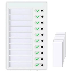1 Set Children's Chore Record Sheet,Including 5 A blank card Detachable card-type plastic punch card board,Daily Planning To-Do