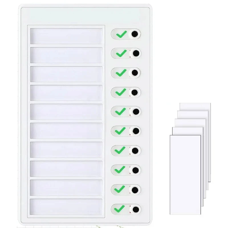 1 Set Kids Chore Tracker Kit | 5 Blank Detachable Cards + Punch Plastic Board, Daily Task & Schedule Planner