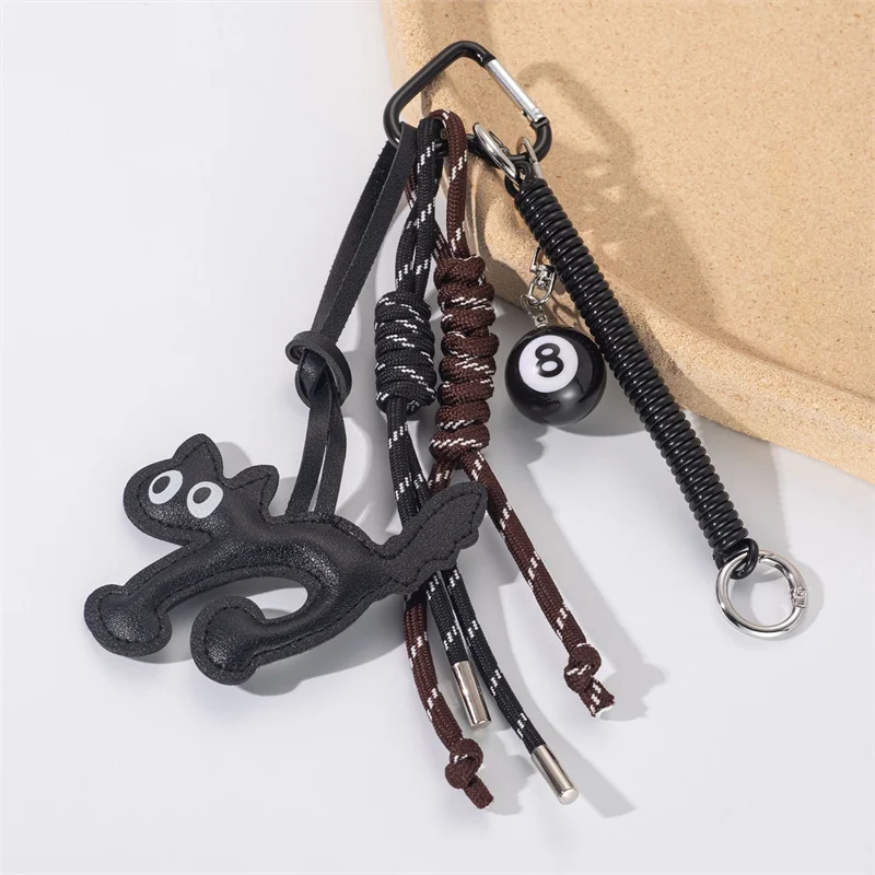 الكلاسيكية لطيف جلدية القط شكل المفاتيح قلادة جميلة سيارة حلقة رئيسية حقيبة سحر الهاتف قلادة حلية حلقة رئيسية الملحقات