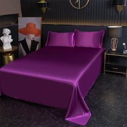 Folha monocromática cetim cama, lençol confortável macio, High-End Bedclothes, folha plana de luxo