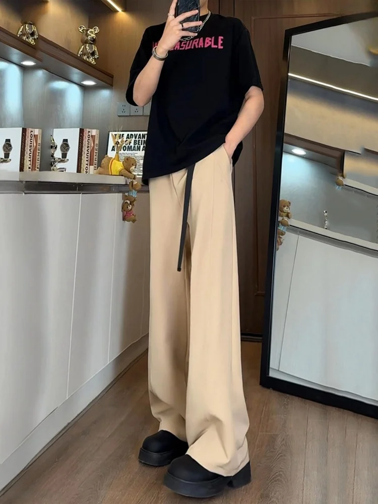 

Мужские прямые брюки цвета хаки, повседневные брюки Blade Ape, длинные брюки для похудения, модная весенне-осенняя одежда