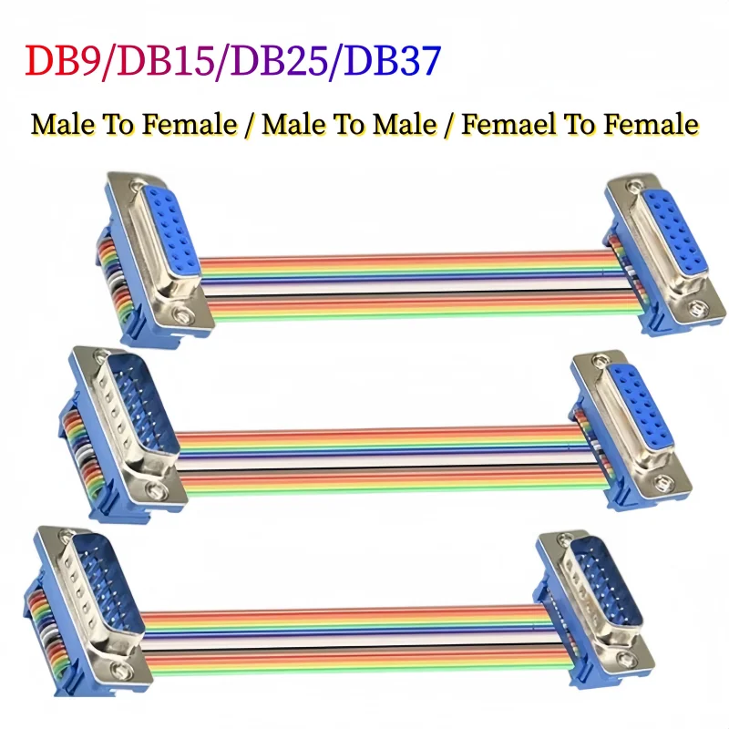 1pcs D-SUB DB9 DB15 DB25 DB37 DIDC 9 15 25 37Pin Male Female Cable D-SUD serial port connector adapter RS232 COM Extension Cable