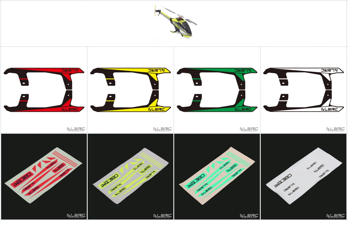 ALZRC - Devil 380 / 420 R42 FAST Replacements  Landing Skid Sticker DIY Devil 380 420 R42 FAST 3D Helicopter
