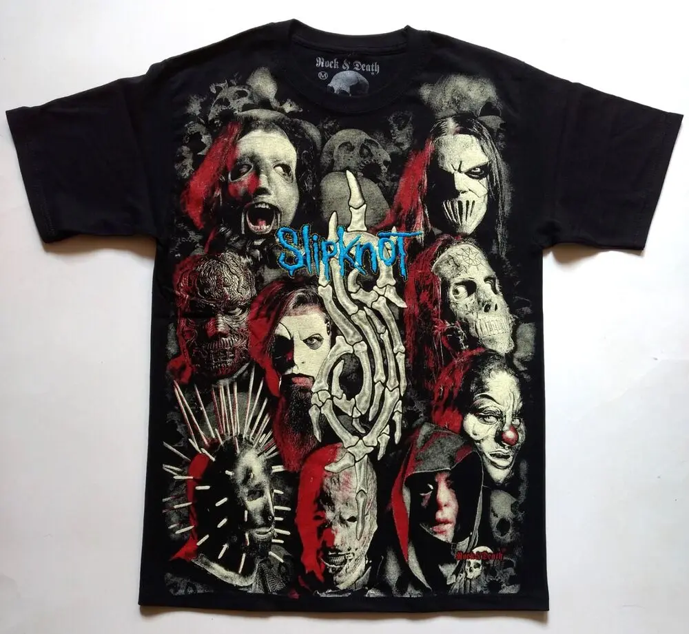 T-Shirt RARE Embroidered Logo Masks Korn Marilyn Manson Corey High Quality 100%Cotton Short Sleeve