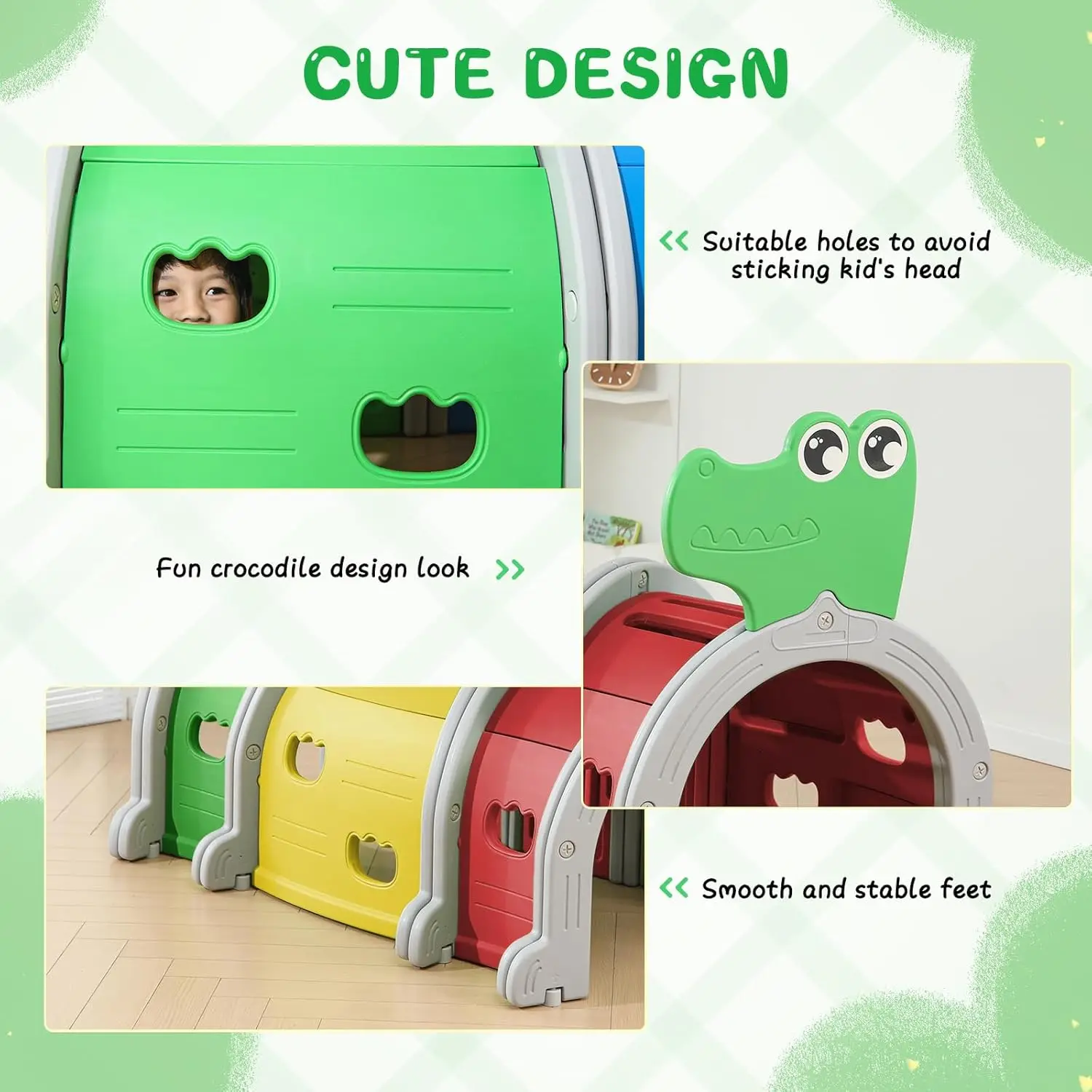 Climbing Tunnel for Kids,Multicolor Play Tunnel Tent Toy for Baby or Pet, Outdoor Indoor Climb and Crawl Through, Play Equipment