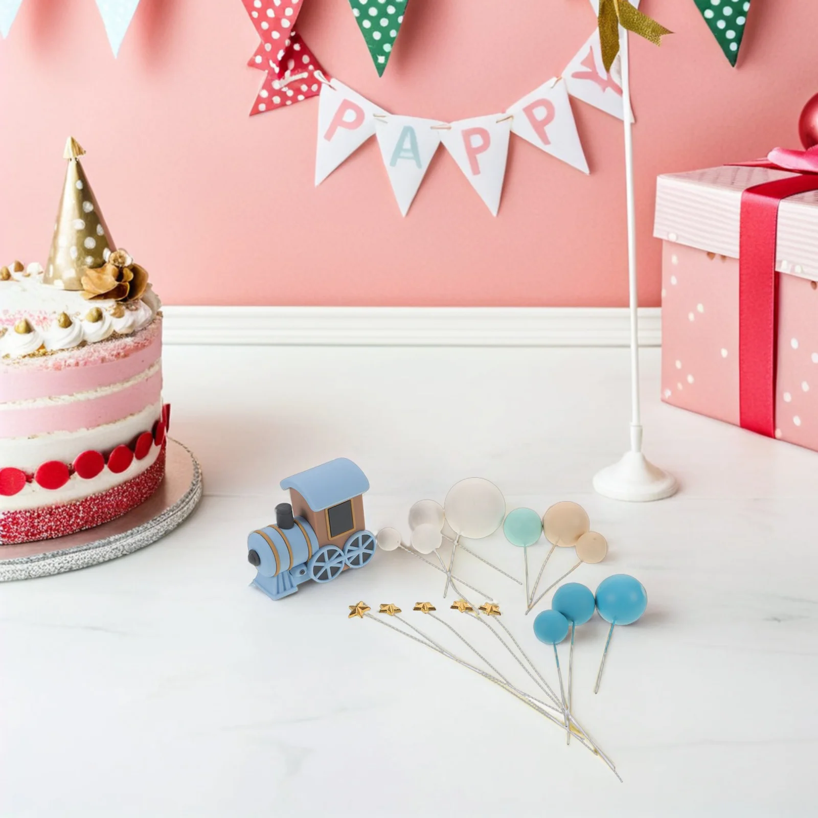 

1 set 1 Set Train Decorations Star Topper Birthday Party Favors Shower Decoration Table Centerpiece Steam Train Party