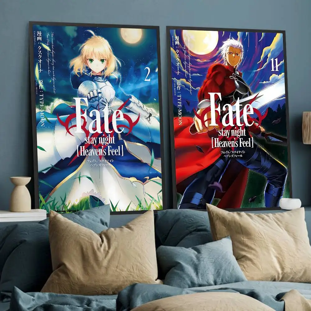 Text game F-Fate Stay Night anime Anime Posters Sticky Whitepaper Prints Posters Artwork Kawaii Room Decor