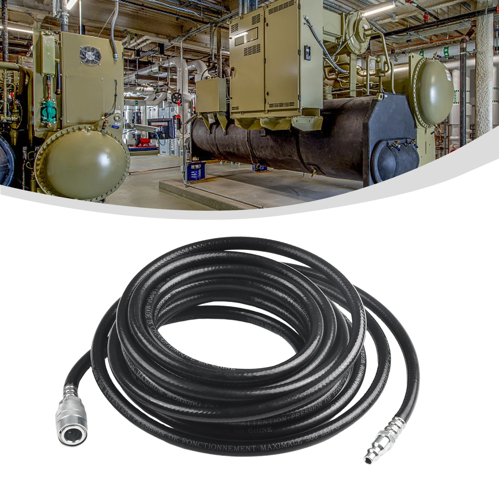 7.5m 24.6ft Air Compressor Hose Flexibility PVC Pipe With Quick Connect For Air Compressor Pumps Pneumatic Tools