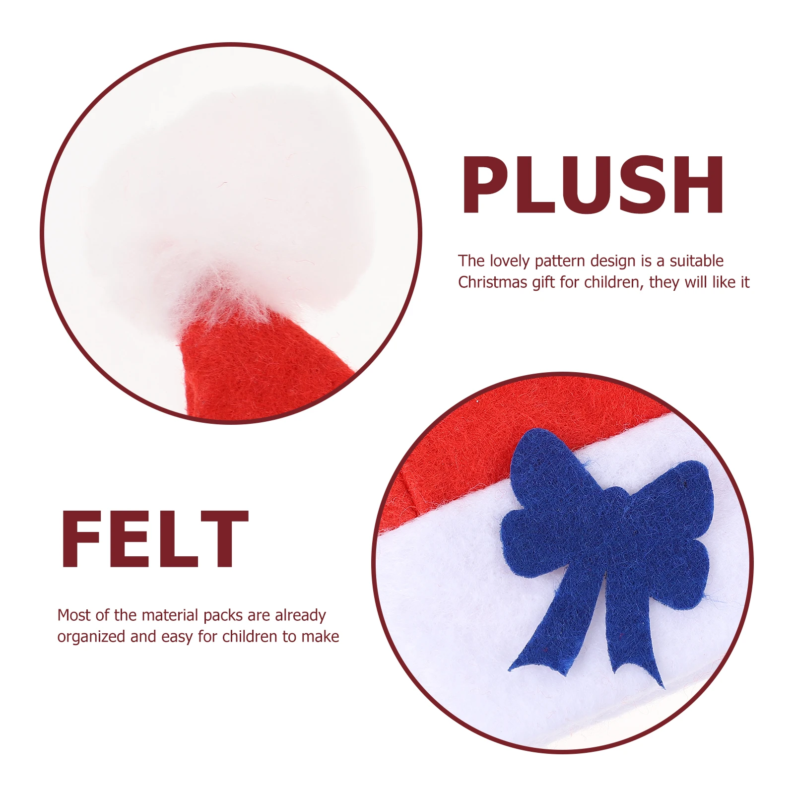 

5Pcs Santa Hat Making Kits DIY Craft Materials Safe for Easy to Use Enhance Bonding Time Develop Imagination Lovely