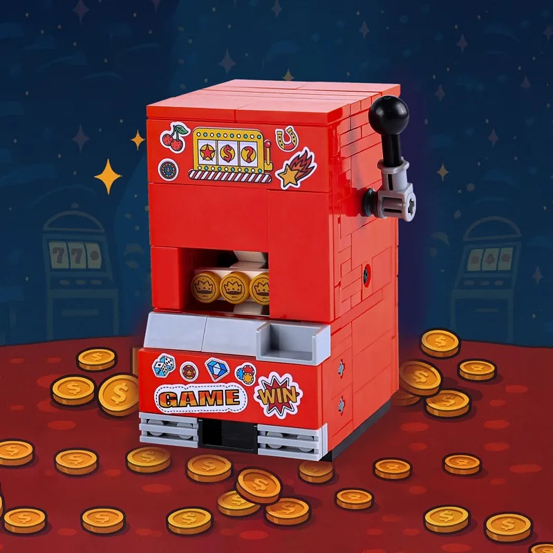 MOC ATM Games Machines Safe Figures Accessories Building Blocks Gold Egg Ore Diamond Deposit Bank Key Card Christmas Bricks Toys