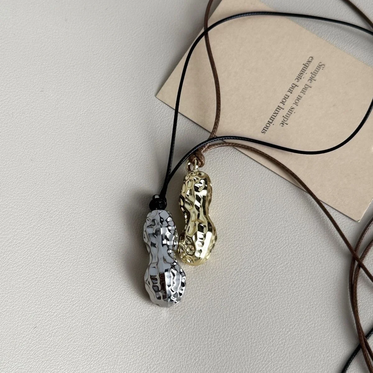 Charming Geometric Peanut Pendant Necklace for Women