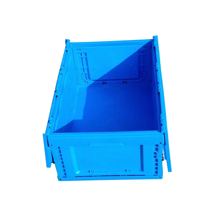 600x400x270 mm Reusable Collapsible Plastic Folding Storage Box Bin with Attached Lid