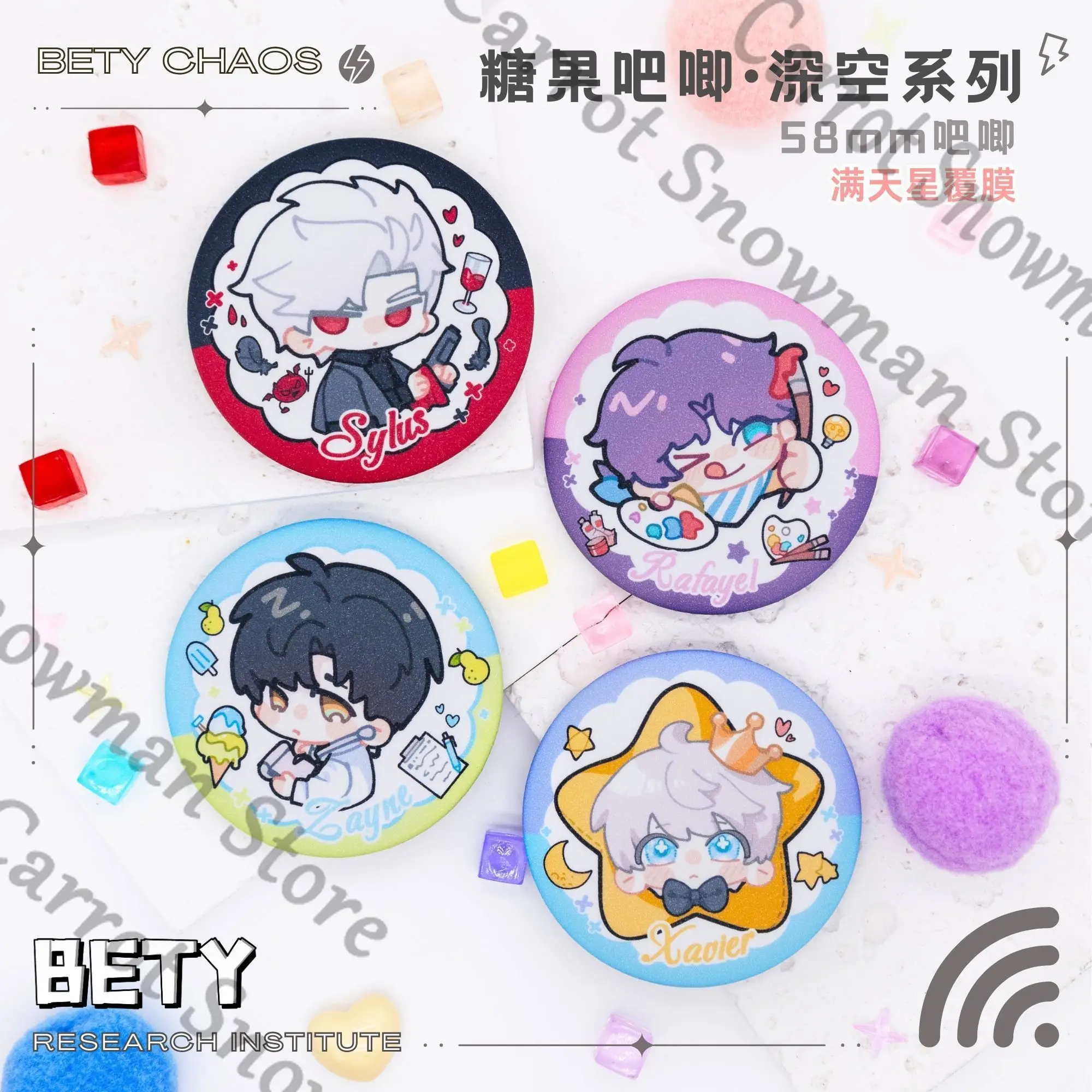 

Love and Deepspace Anime Badge Tinplate Emblem Brooch Full Sky Stars Cospaly Cartoon Gift Decorate Sylus Zayne Rafayel Xavier