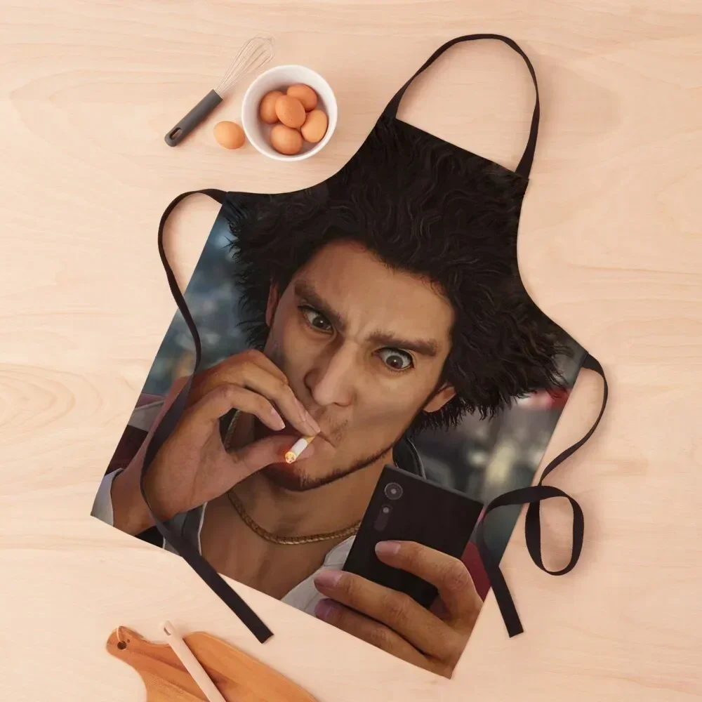 deep inhale Yakuza meme Apron work ladies Kitchen Utensils Apron